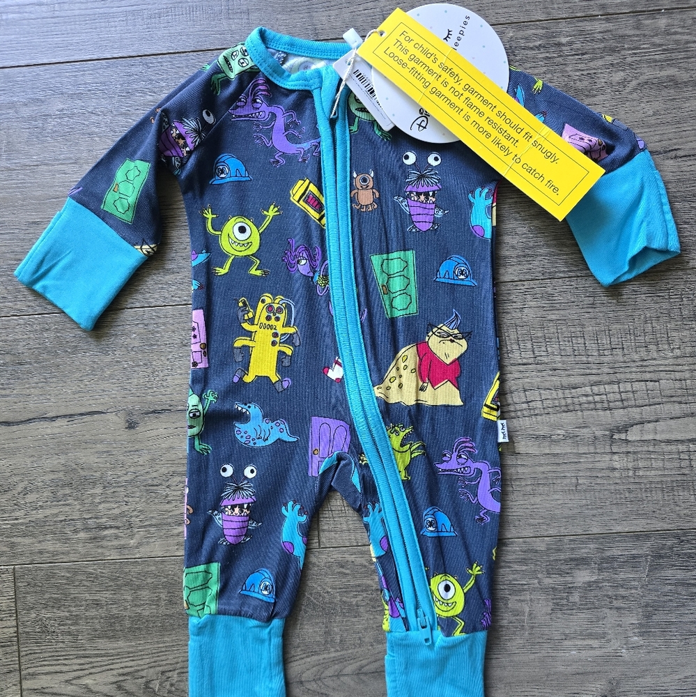 Little Sleepies Disney Monsters Inc Zippy Size Preemie NWT*